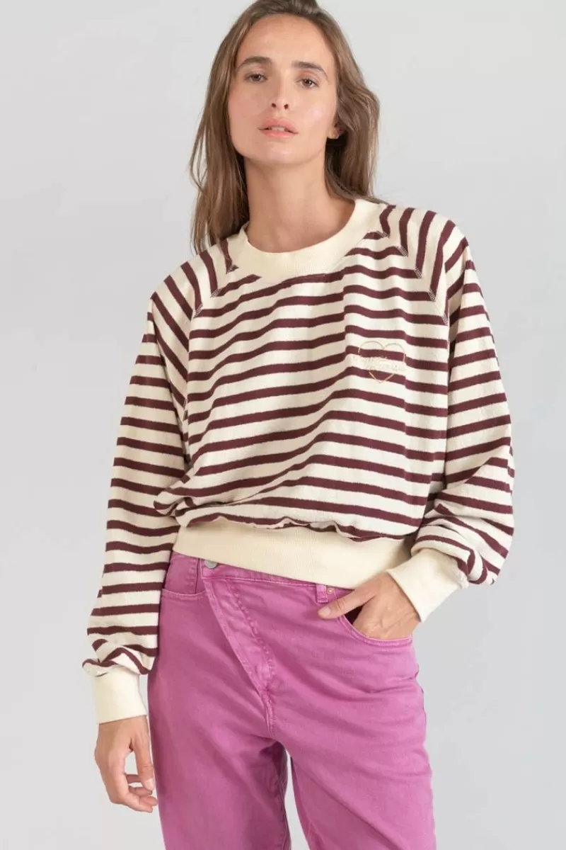 sweatshirt_koa_mariniere_prune_5.webp Le Temps des Cerises Pulls & Sweats & Cardigans-Sweatshirt Koa Mariniere Prune Ice Cream