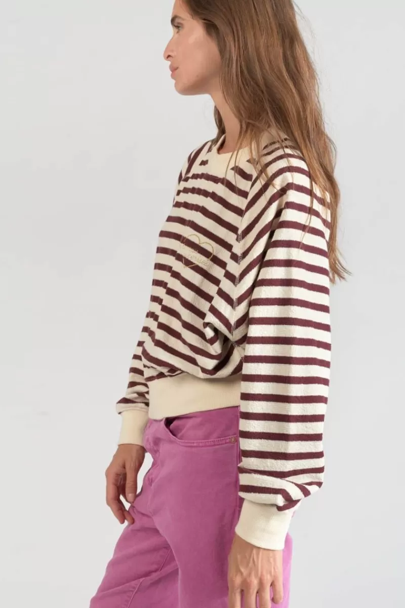 sweatshirt_koa_mariniere_prune_6.webp Le Temps des Cerises Pulls & Sweats & Cardigans-Sweatshirt Koa Mariniere Prune Ice Cream