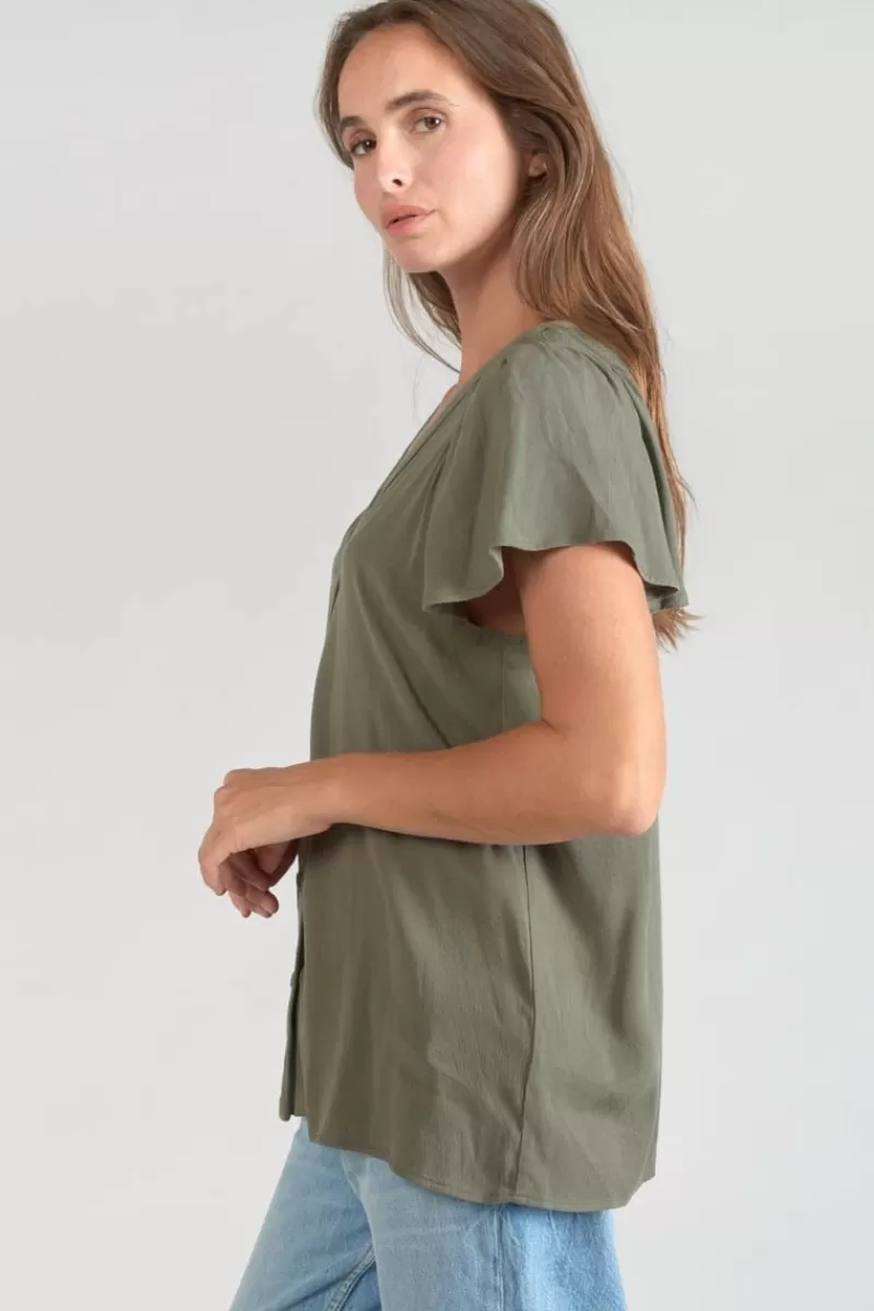 top_aube_en_tencel_kaki_3.webp Le Temps des Cerises Tops-Top Aube En Tencel Kaki Lizard