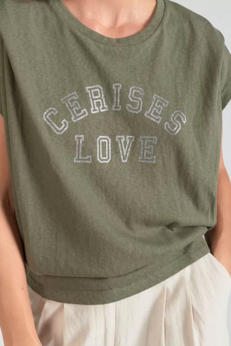 top_coxy_kaki_2.webp Le Temps des Cerises T-Shirts & Débardeurs-Top Coxy Kaki Lizard