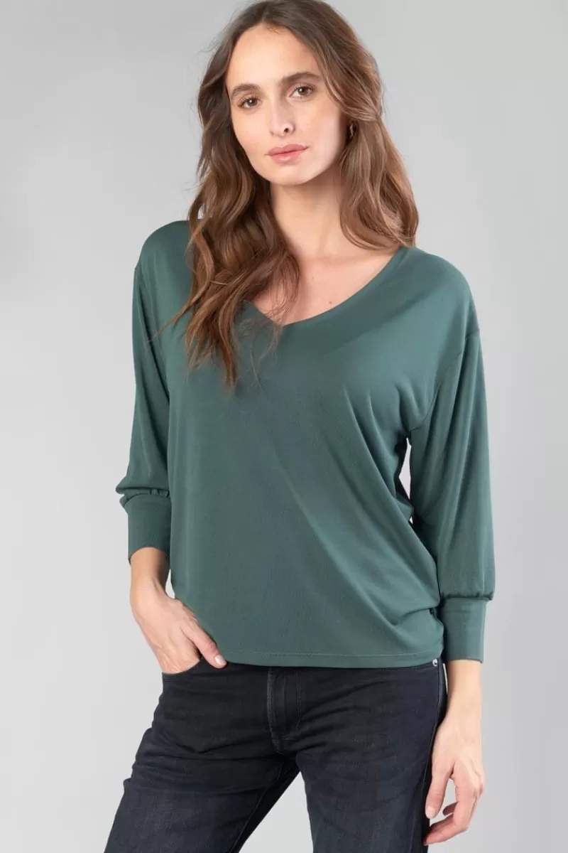 Le Temps des Cerises T-Shirts & Débardeurs-Top Jessie Vert Bouteille Green Bottle