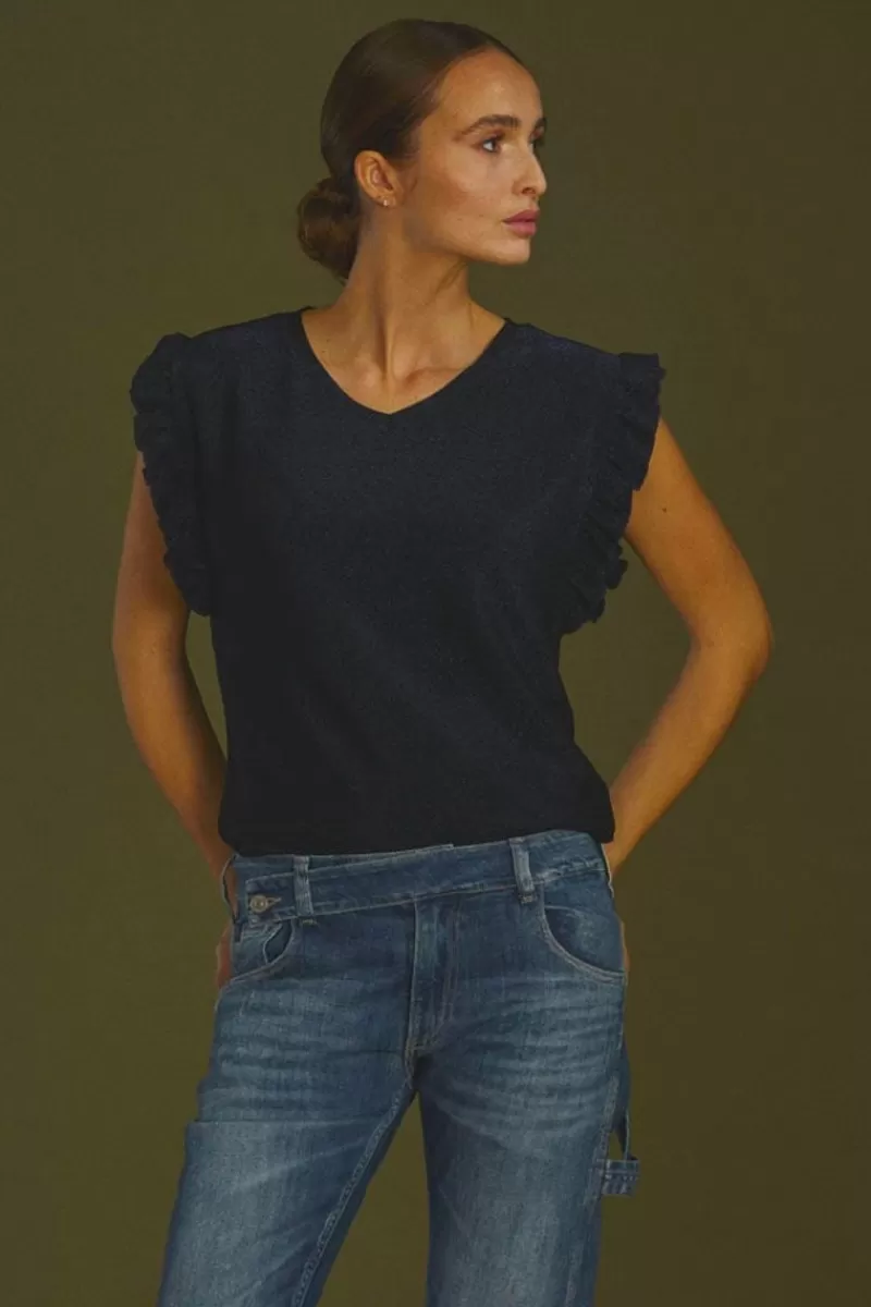 Le Temps des Cerises Tops-Top Nea Bleu Nuit Irise Midnight