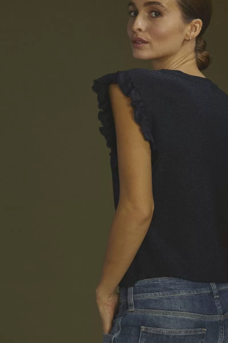 Le Temps des Cerises Tops-Top Nea Bleu Nuit Irise Midnight