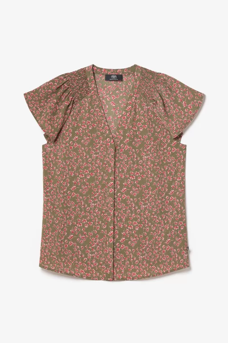 top_norine_kaki_a_motif_fleuri_6.webp Le Temps des Cerises Tops-Top Norine Kaki A Motif Fleuri Khaki Flowers
