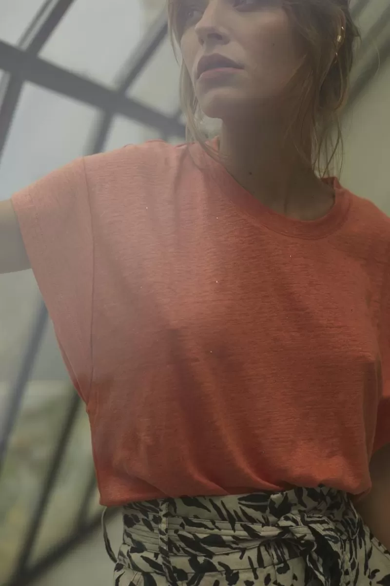 Le Temps des Cerises T-Shirts & Débardeurs-Top Overs Orange Corail Coral Rose