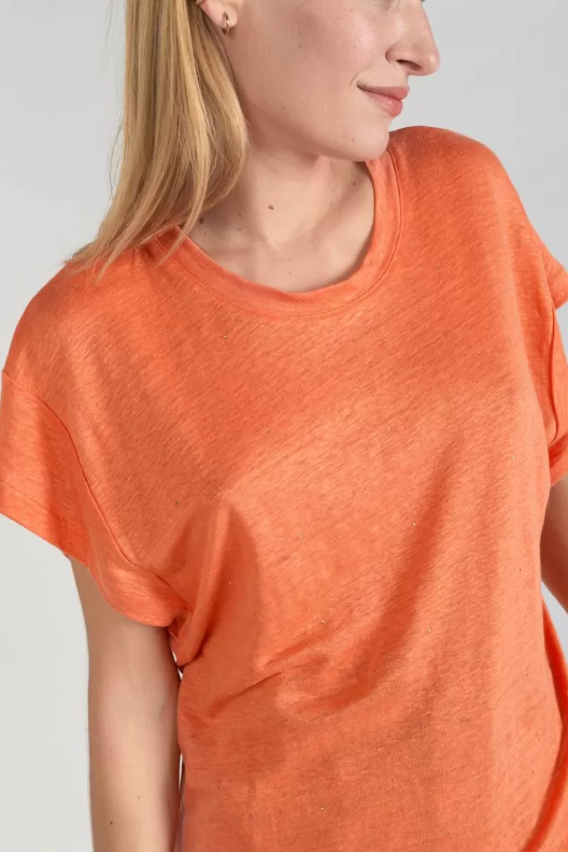 Le Temps des Cerises T-Shirts & Débardeurs-Top Overs Orange Corail Coral Rose