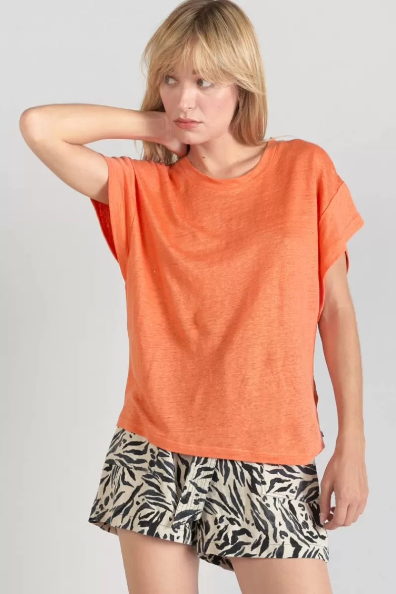 top_overs_orange_corail_2.webp Le Temps des Cerises T-Shirts & Débardeurs-Top Overs Orange Corail Coral Rose