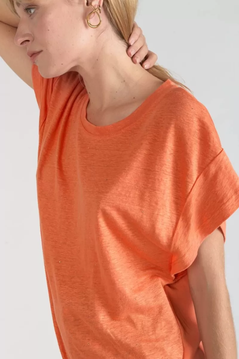 top_overs_orange_corail_6.webp Le Temps des Cerises T-Shirts & Débardeurs-Top Overs Orange Corail Coral Rose
