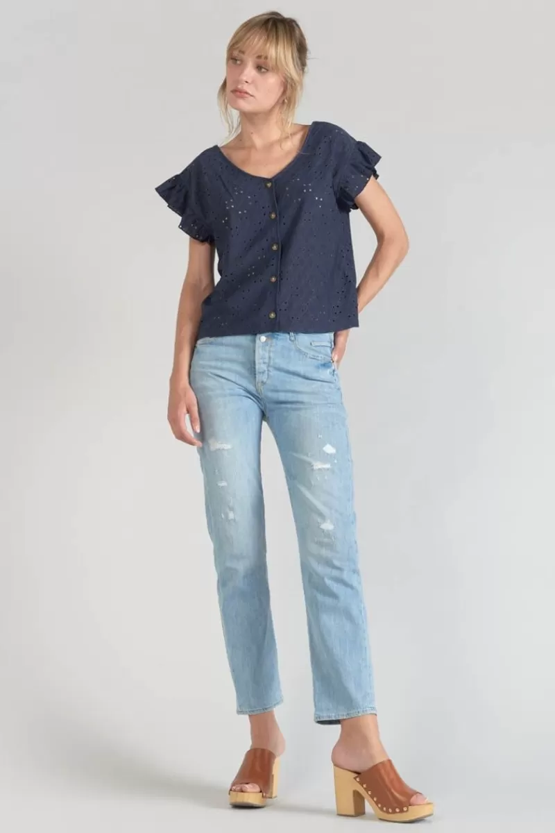 Le Temps des Cerises Tops-Top Pedrina Ajoure Bleu Marine Midnight