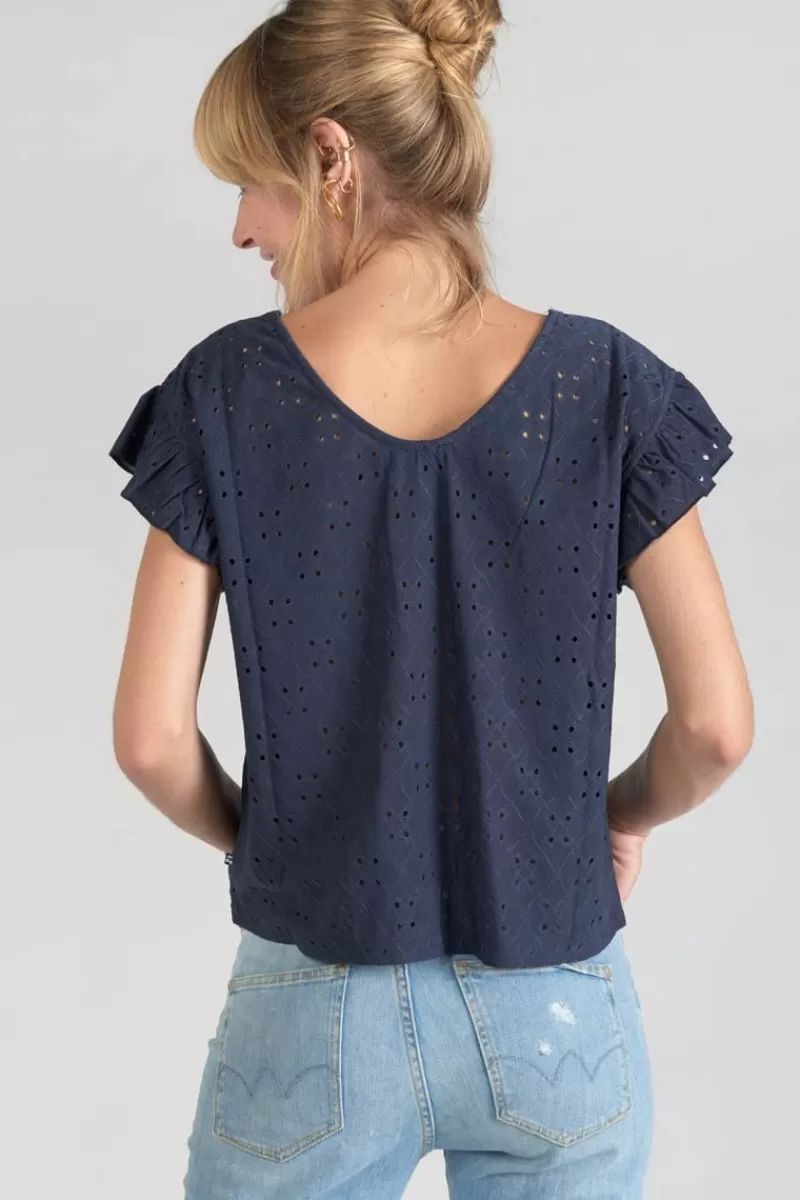 Le Temps des Cerises Tops-Top Pedrina Ajoure Bleu Marine Midnight