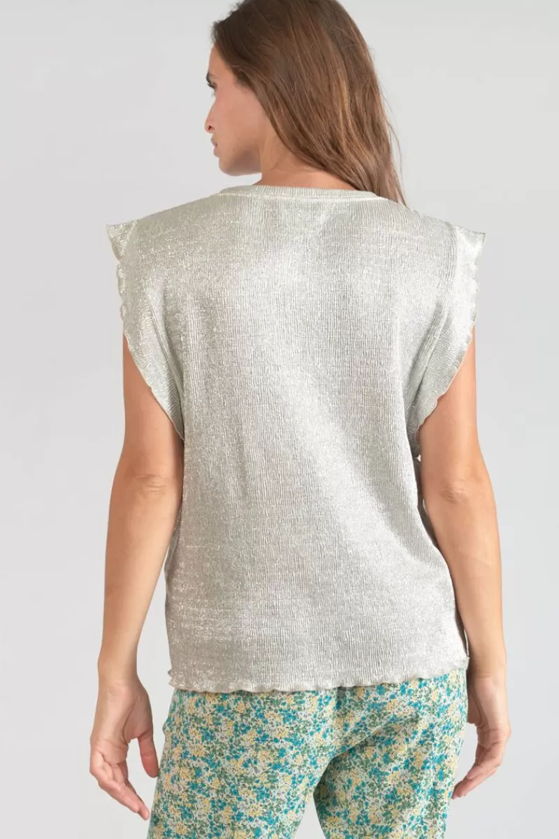 top_tamajon_argente_3.webp Le Temps des Cerises T-Shirts & Débardeurs-Top Tamajon Argente Silver