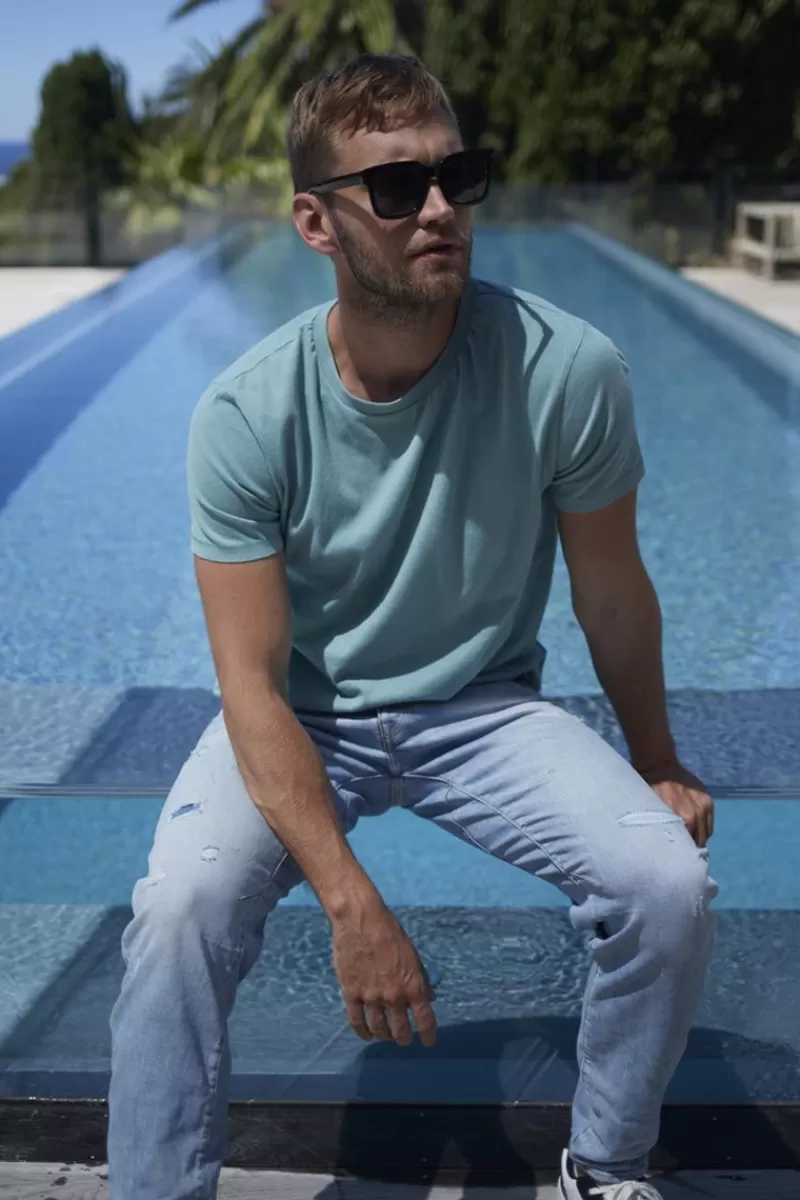 Le Temps des Cerises T-Shirts & Polos-T-Shirt Brown Vert D'Eau Oil