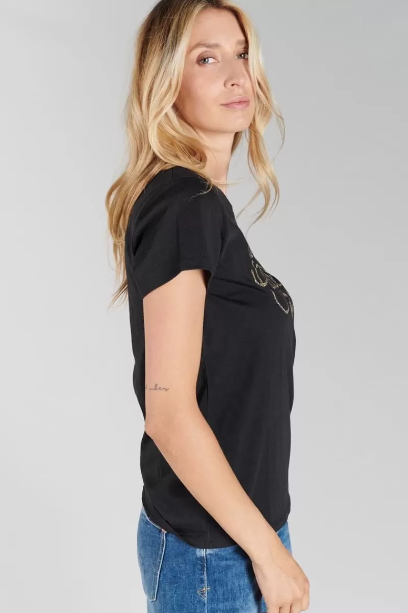 tshirt_carole_noir_imprime_2.webp Le Temps des Cerises T-Shirts & Débardeurs-T-Shirt Carole Noir Imprime Black