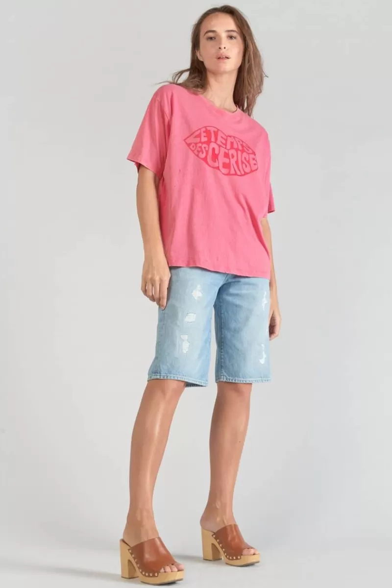 tshirt_cassio_rose_delave_5.webp Le Temps des Cerises T-Shirts & Débardeurs-T-Shirt Cassio Rose Delave Berry