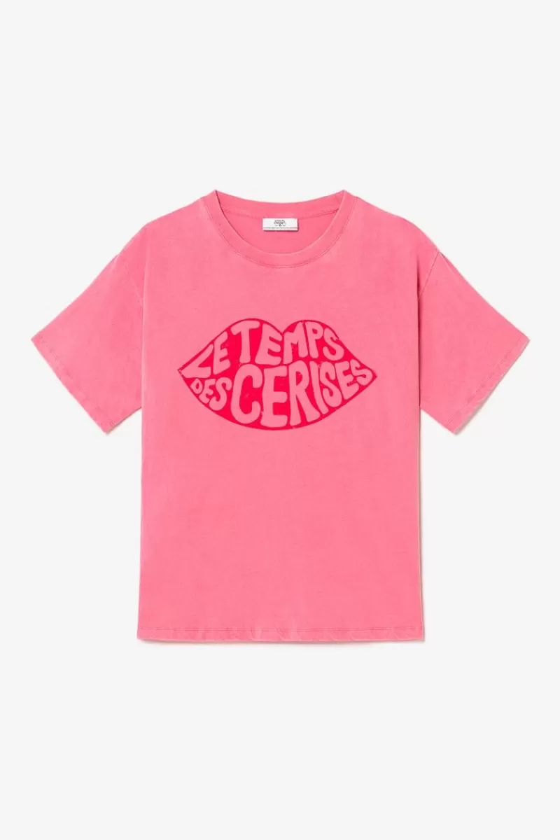 tshirt_cassio_rose_delave_6.webp Le Temps des Cerises T-Shirts & Débardeurs-T-Shirt Cassio Rose Delave Berry