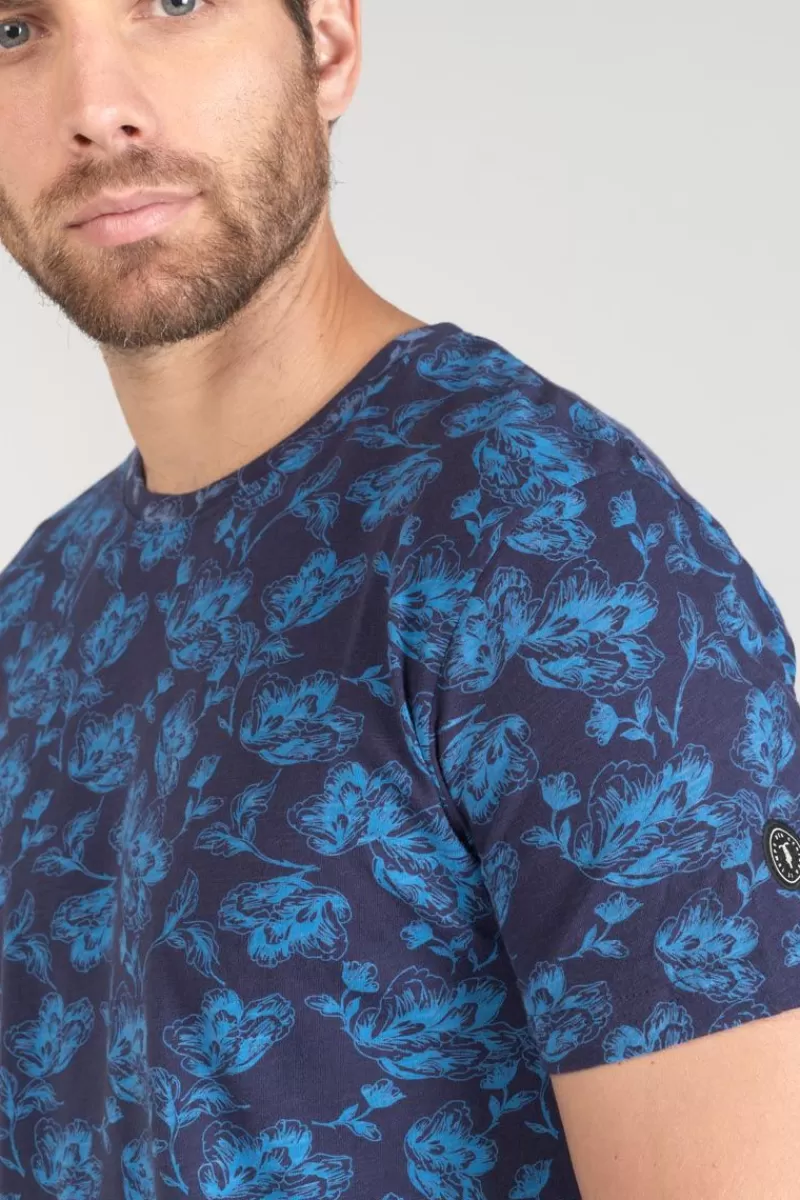 tshirt_conit_a_motif_feuilles_2.webp Le Temps des Cerises T-Shirts & Polos-T-Shirt Conit A Motif Feuilles Peacoat