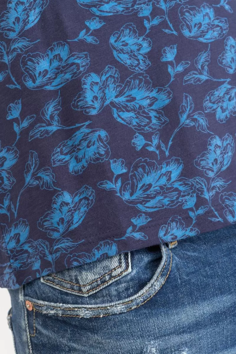 tshirt_conit_a_motif_feuilles_3.webp Le Temps des Cerises T-Shirts & Polos-T-Shirt Conit A Motif Feuilles Peacoat