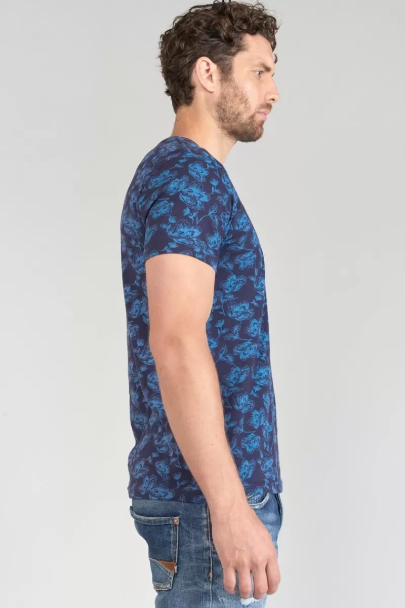 tshirt_conit_a_motif_feuilles_4.webp Le Temps des Cerises T-Shirts & Polos-T-Shirt Conit A Motif Feuilles Peacoat