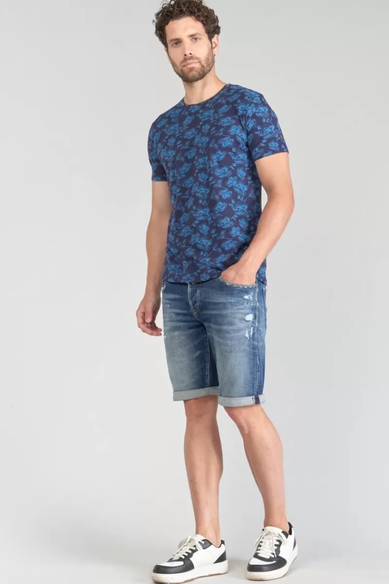 tshirt_conit_a_motif_feuilles_5.webp Le Temps des Cerises T-Shirts & Polos-T-Shirt Conit A Motif Feuilles Peacoat