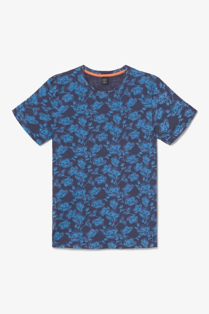 tshirt_conit_a_motif_feuilles_6.webp Le Temps des Cerises T-Shirts & Polos-T-Shirt Conit A Motif Feuilles Peacoat