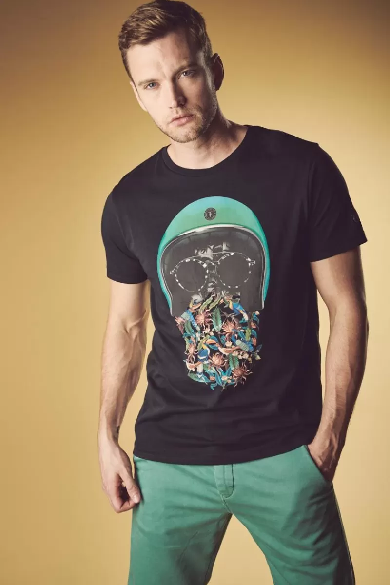 Le Temps des Cerises T-Shirts & Polos-T-Shirt Gregor Noir Imprime Black