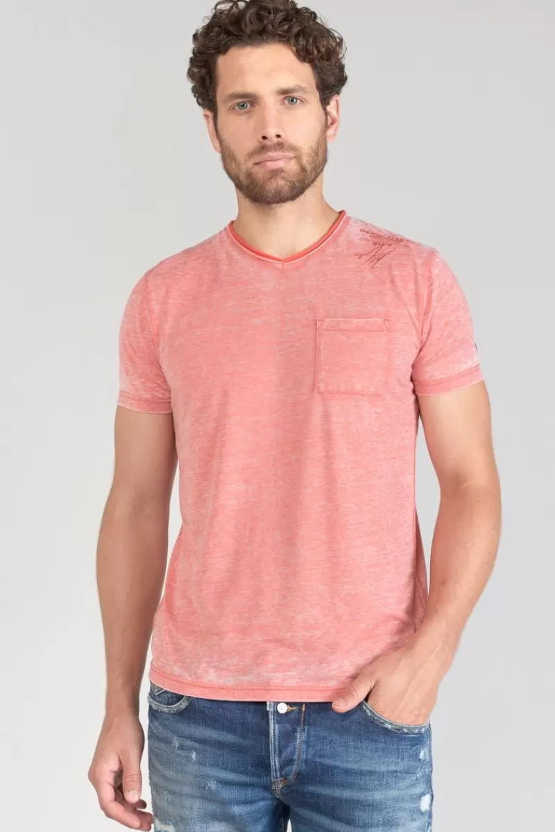 Le Temps des Cerises T-Shirts & Polos-T-Shirt Mavoc Rouge Chine Delave Brick