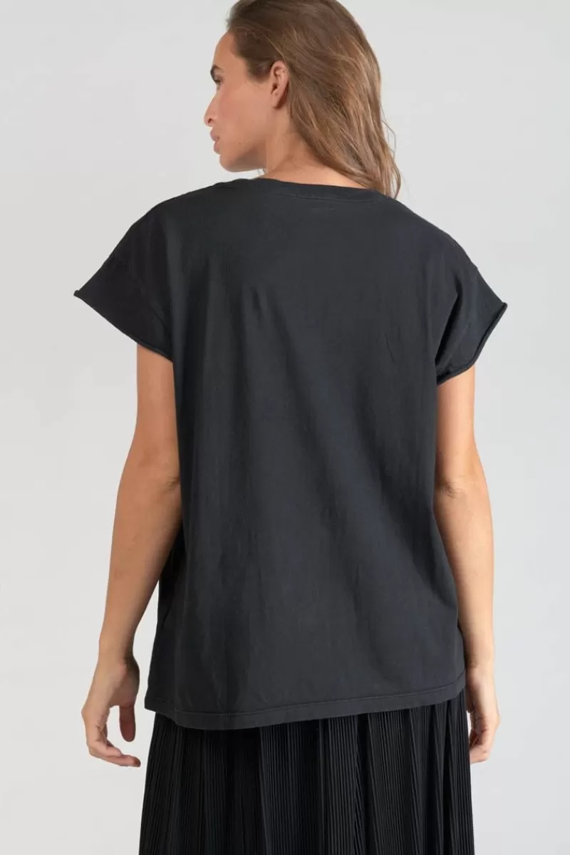 tshirt_miya_noir_imprime_5.webp Le Temps des Cerises T-Shirts & Débardeurs-T-Shirt Miya Noir Imprime Black
