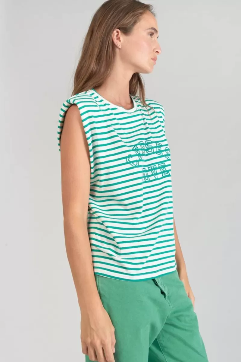 tshirt_sans_manches_male_a_rayures_vertes_3.webp Le Temps des Cerises T-Shirts & Débardeurs-T-Shirt Sans Manches Male A Rayures Vertes Tropical