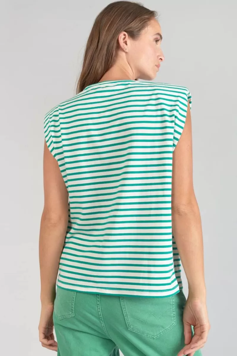 tshirt_sans_manches_male_a_rayures_vertes_5.webp Le Temps des Cerises T-Shirts & Débardeurs-T-Shirt Sans Manches Male A Rayures Vertes Tropical