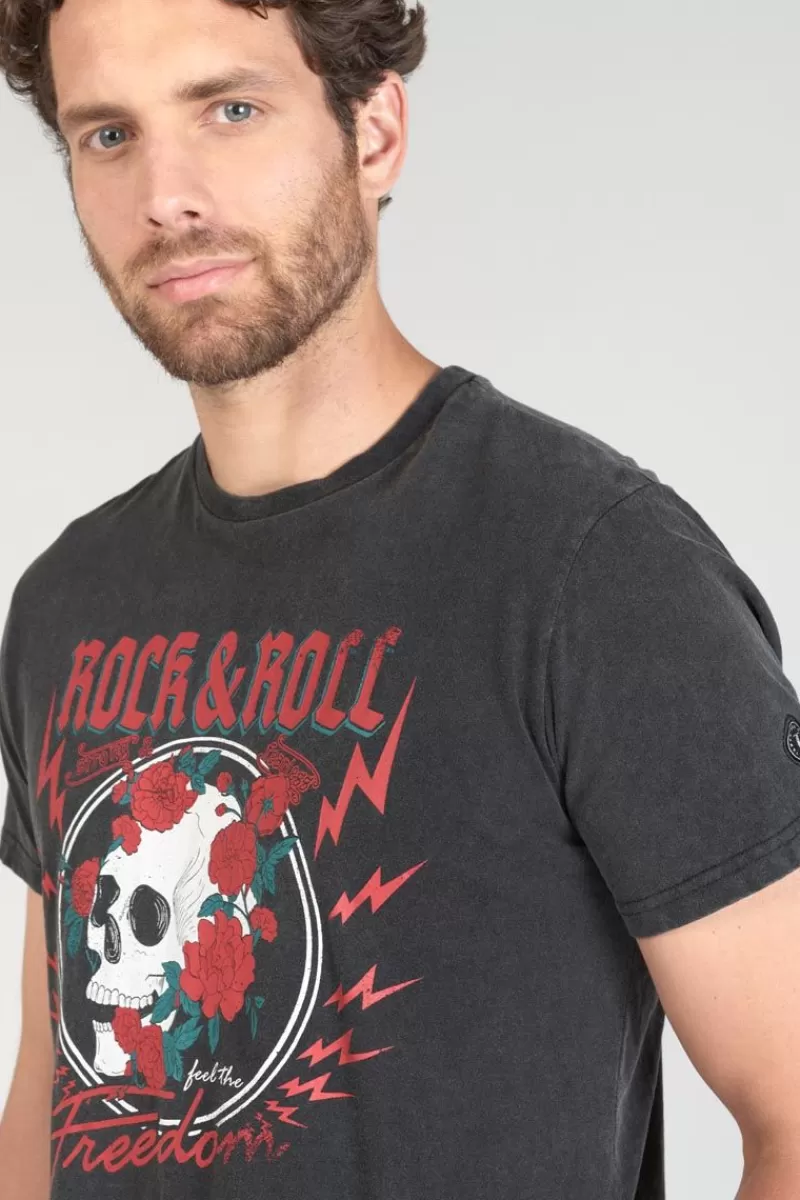 tshirt_stipe_gris_delave_imprime_2.webp Le Temps des Cerises T-Shirts & Polos-T-Shirt Stipe Gris Delave Imprime Black