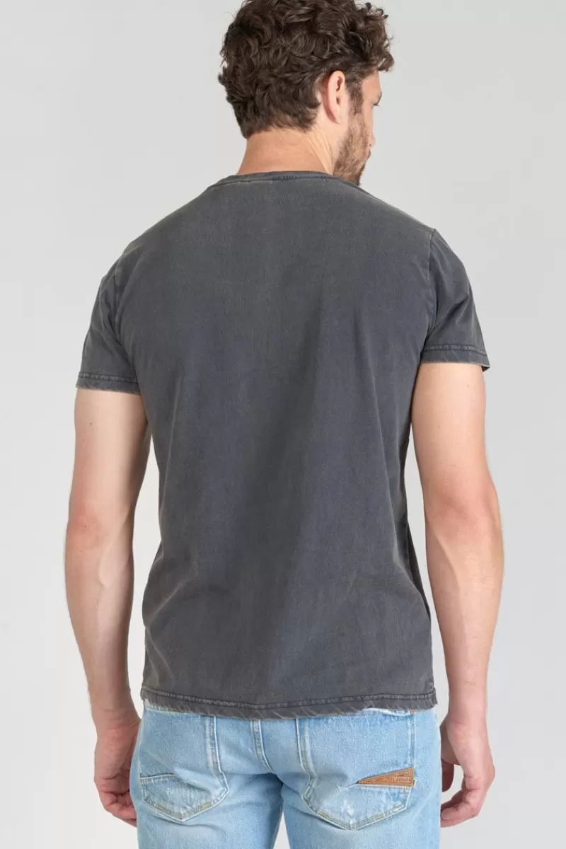 tshirt_tije_gris_delave_imprime_1.webp Le Temps des Cerises T-Shirts & Polos-T-Shirt Tije Gris Delave Imprime Peacoat
