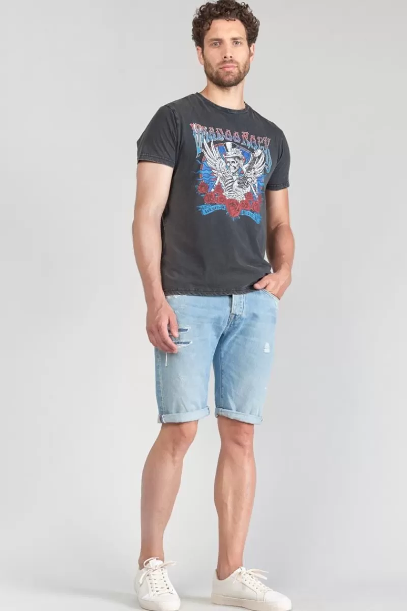 tshirt_tije_gris_delave_imprime_2.webp Le Temps des Cerises T-Shirts & Polos-T-Shirt Tije Gris Delave Imprime Peacoat