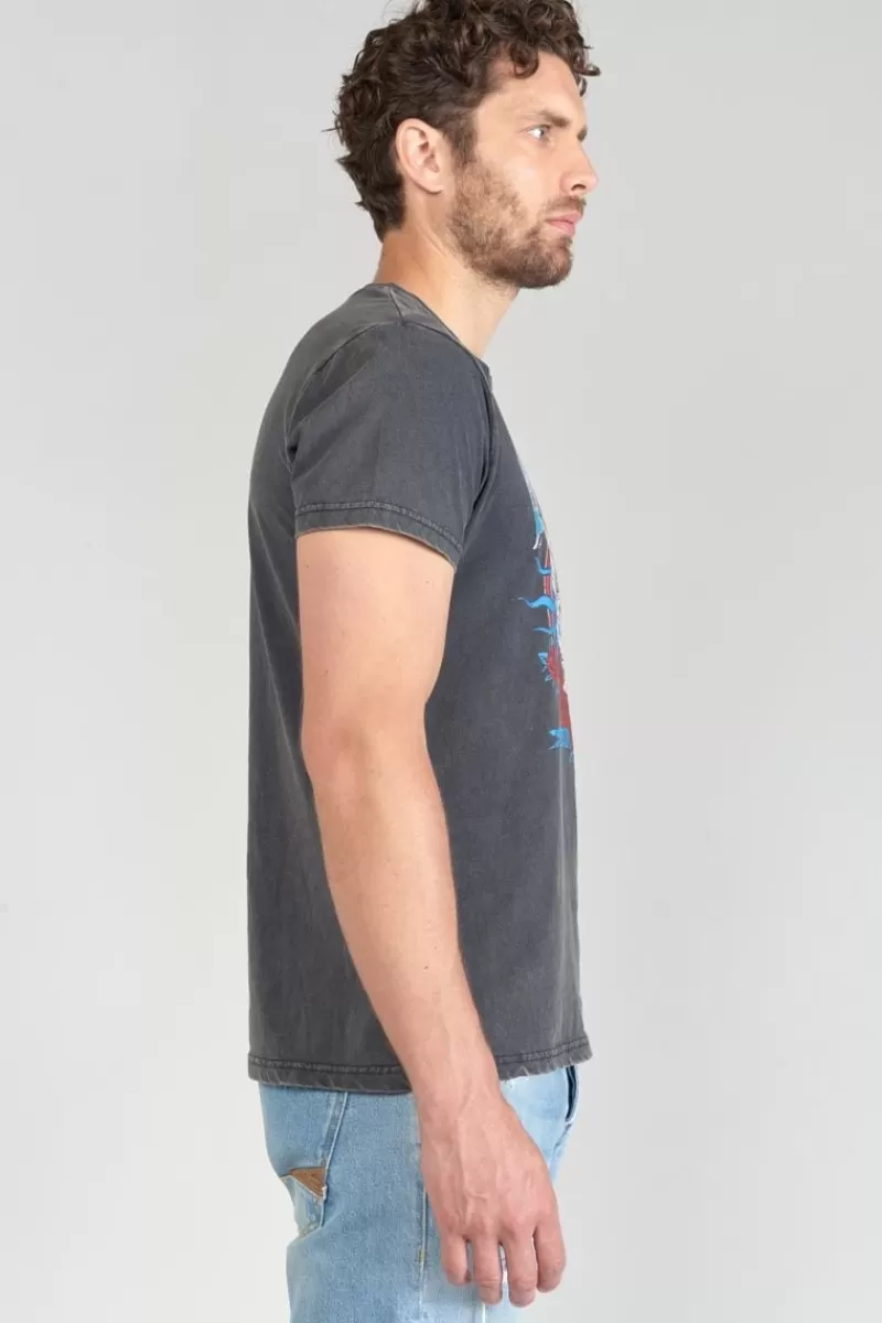 tshirt_tije_gris_delave_imprime_3.webp Le Temps des Cerises T-Shirts & Polos-T-Shirt Tije Gris Delave Imprime Peacoat