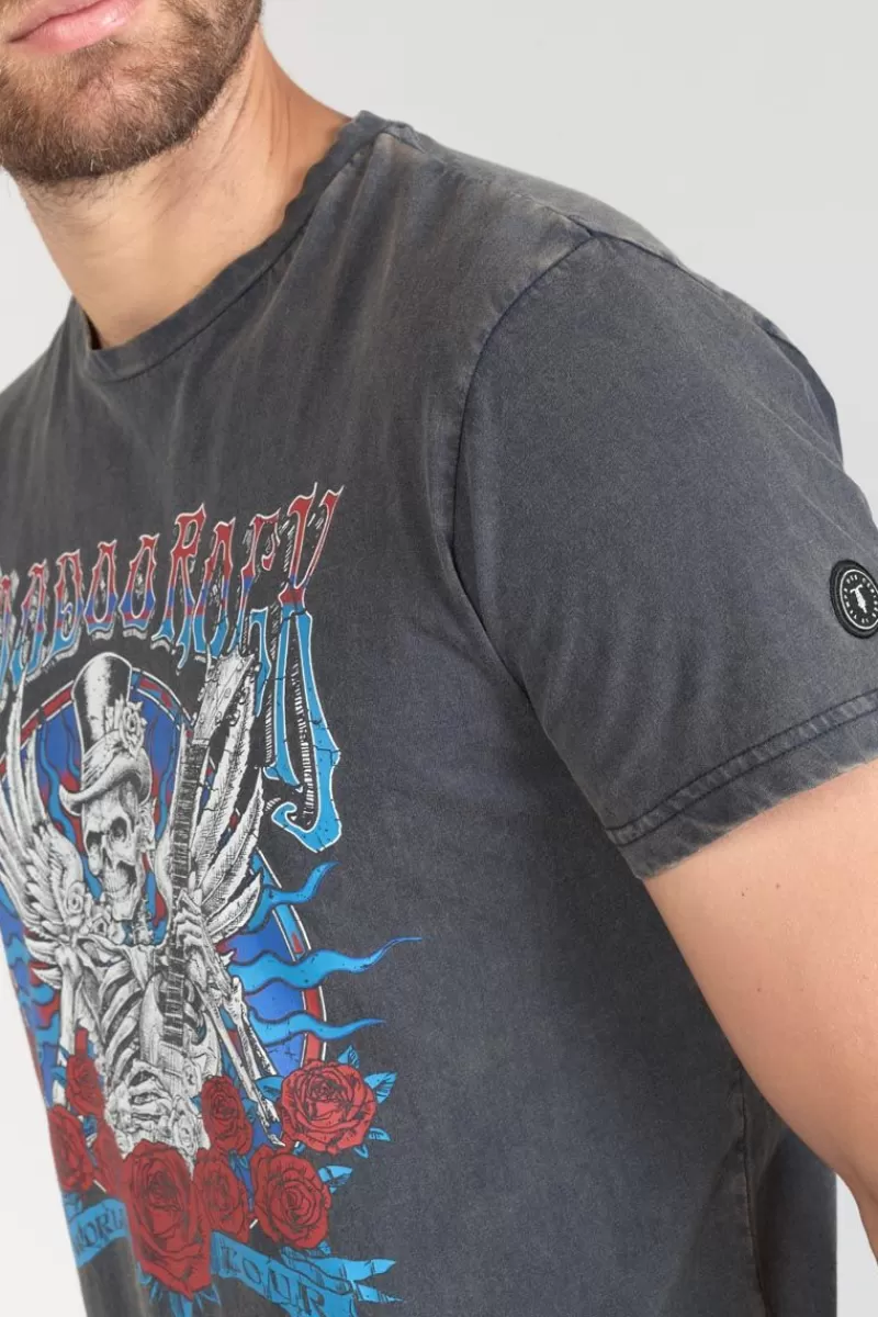 tshirt_tije_gris_delave_imprime_4.webp Le Temps des Cerises T-Shirts & Polos-T-Shirt Tije Gris Delave Imprime Peacoat