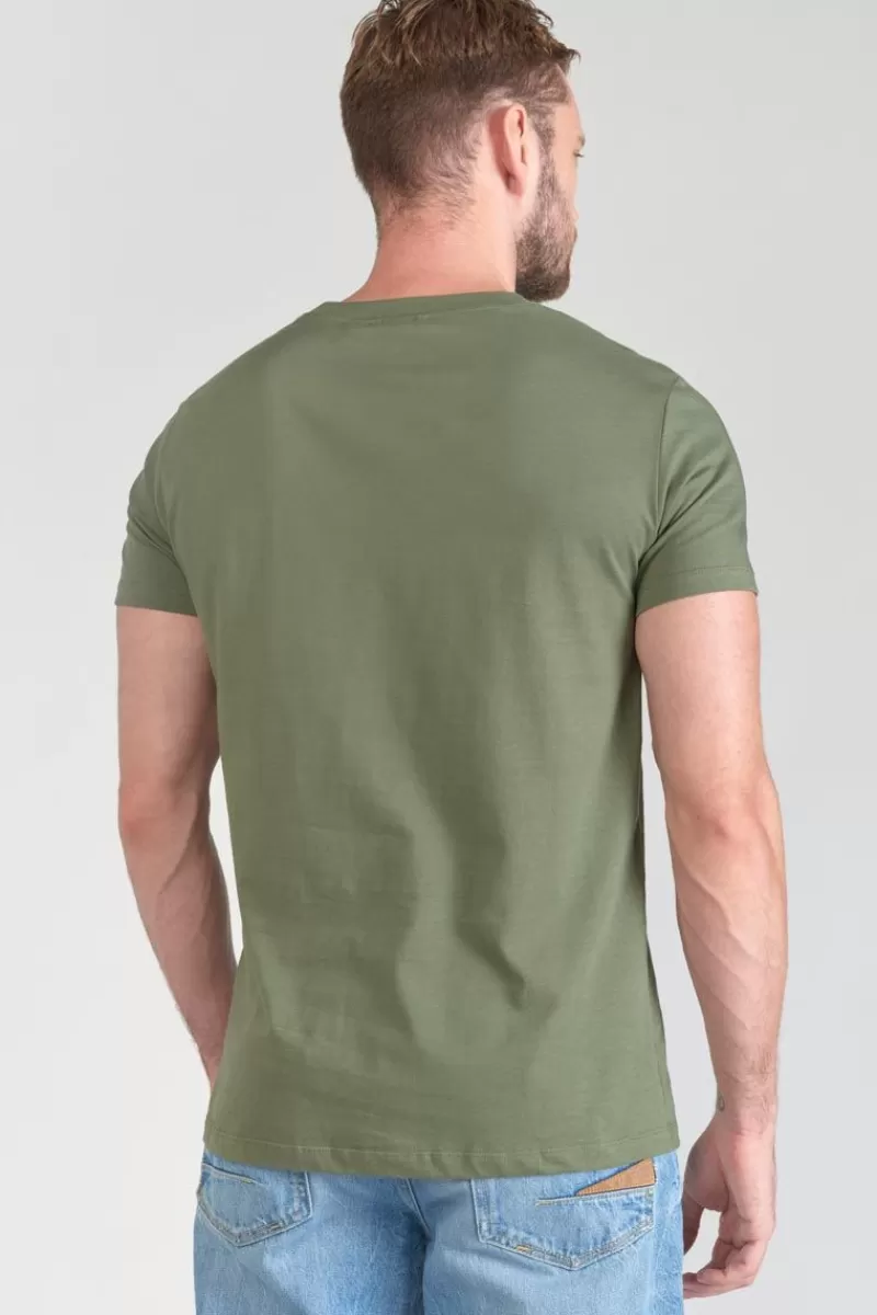 Le Temps des Cerises T-Shirts & Polos-T-Shirt Veigar Kaki Imprime Leaf