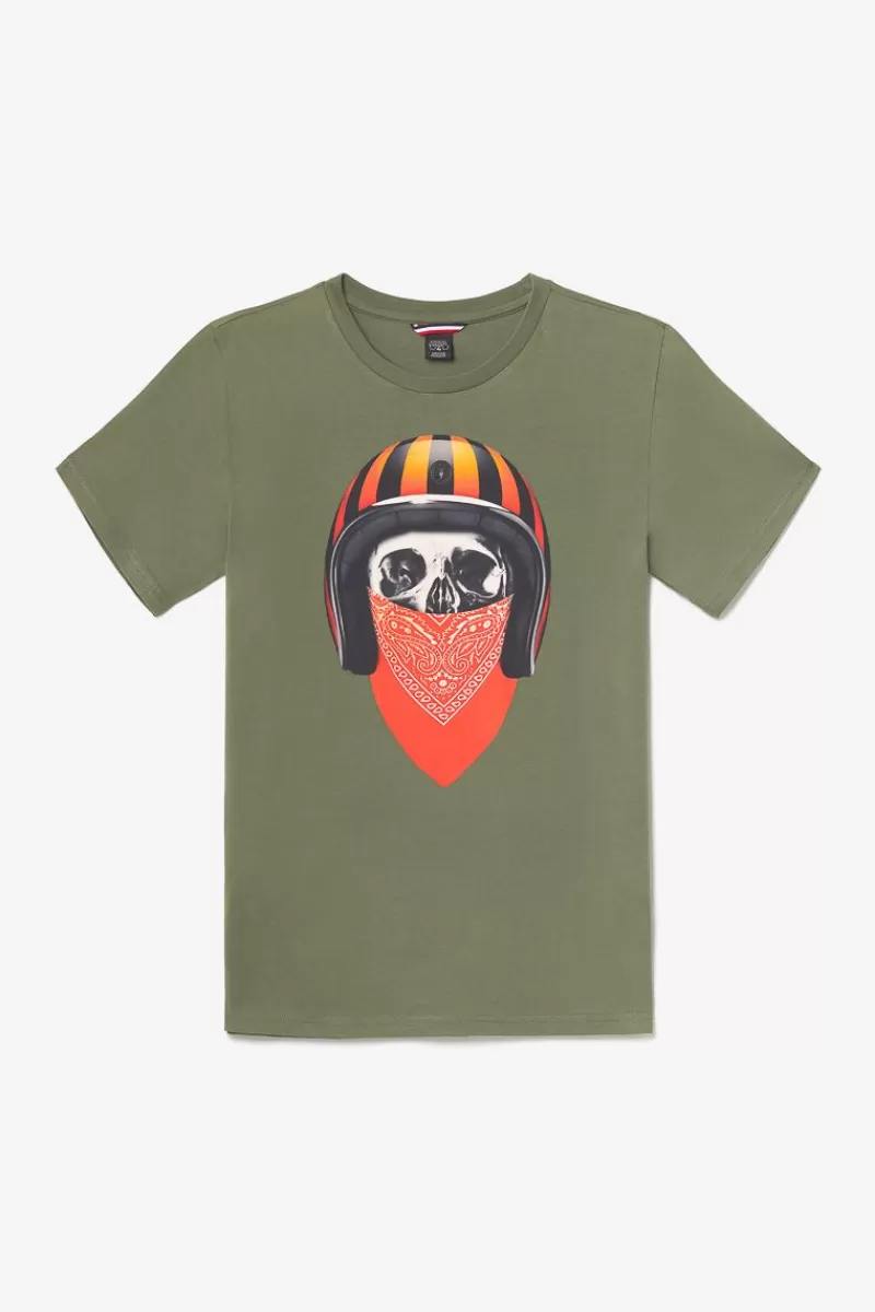 tshirt_veigar_kaki_imprime_6.webp Le Temps des Cerises T-Shirts & Polos-T-Shirt Veigar Kaki Imprime Leaf