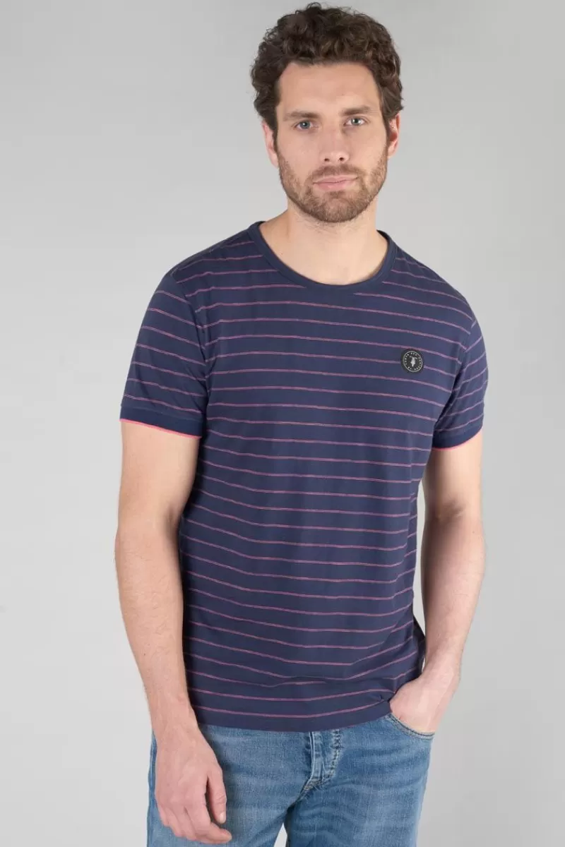 Le Temps des Cerises T-Shirts & Polos-T-Shirt Velas Bleu Marine A Rayures Peacoat