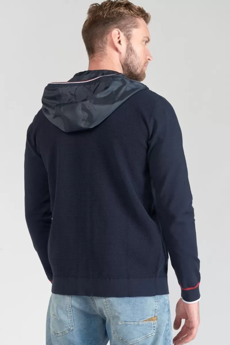 veste_bimatiere_mistre_bleu_marine_2.webp Le Temps des Cerises Pulls & Cardigans-Veste Bi-Matiere Mistre Bleu Marine Peacoat