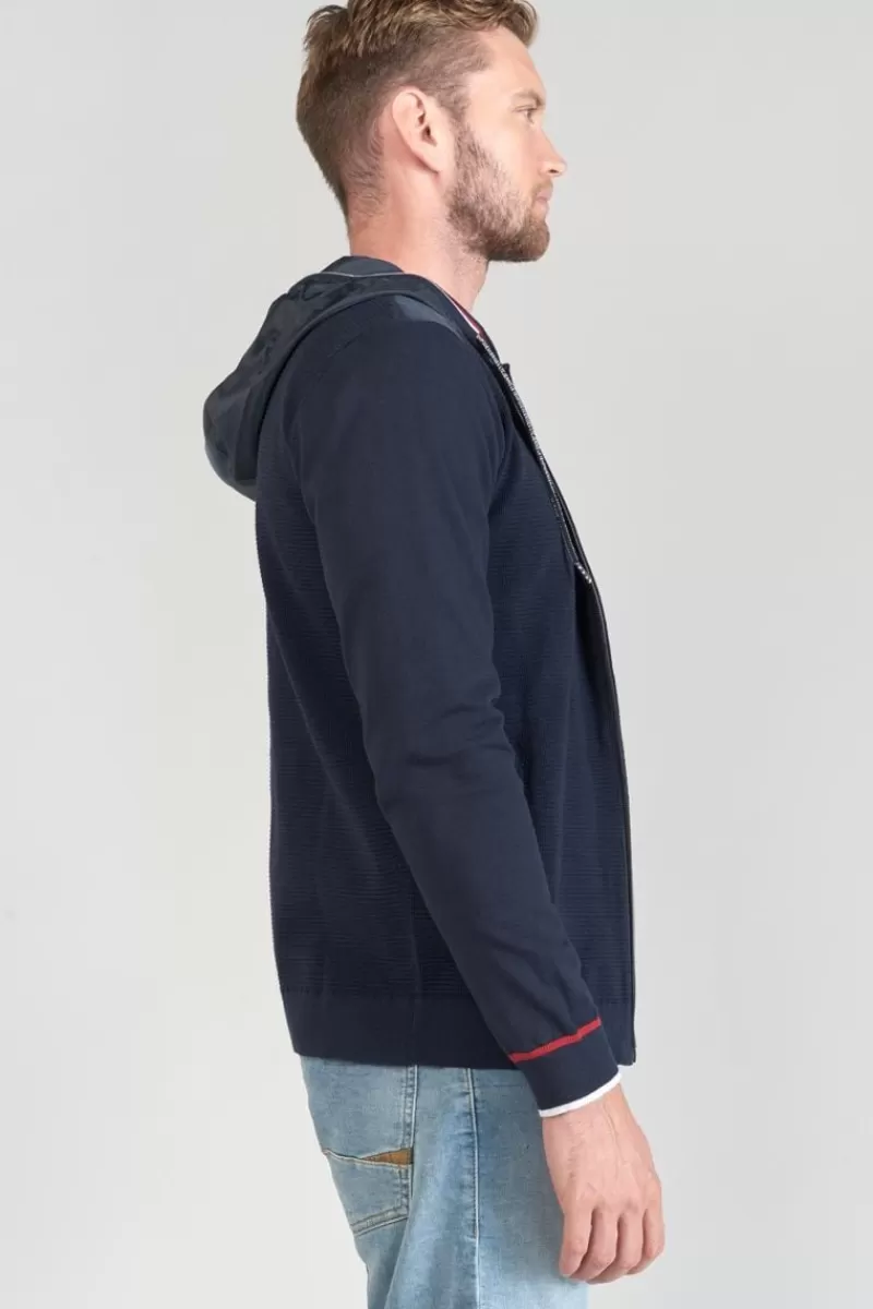 veste_bimatiere_mistre_bleu_marine_5.webp Le Temps des Cerises Pulls & Cardigans-Veste Bi-Matiere Mistre Bleu Marine Peacoat