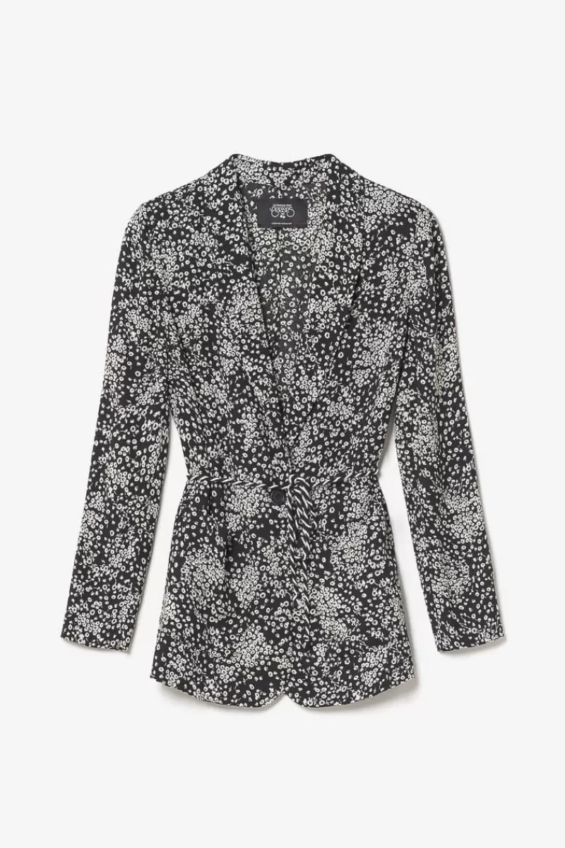 veste_blazer_urielle_a_motif_fleuri_noir_et_blanc_8.webp Le Temps des Cerises Vestes & Blousons-Veste Blazer Urielle A Motif Fleuri Noir Et Blanc Black Flower