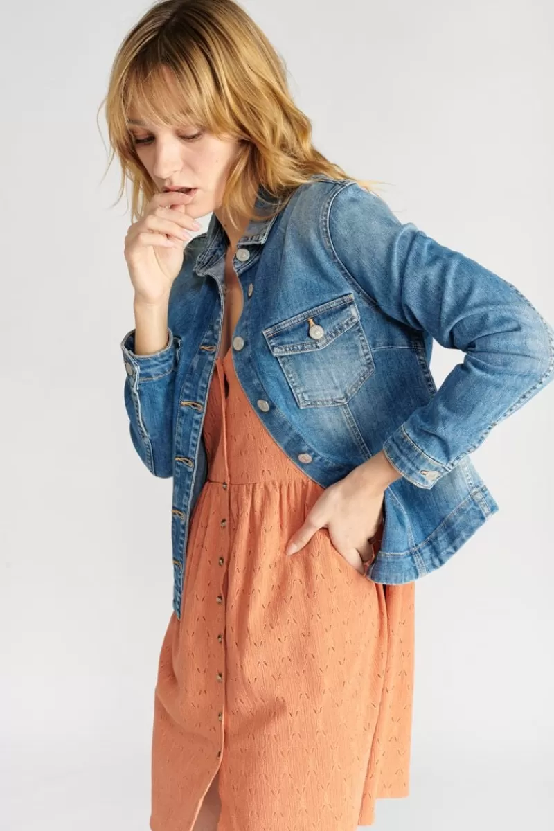 veste_en_jeans_lilly_bleu_3.webp Le Temps des Cerises Chemises Et Vestes-Veste En Jeans Lilly Bleu Blue