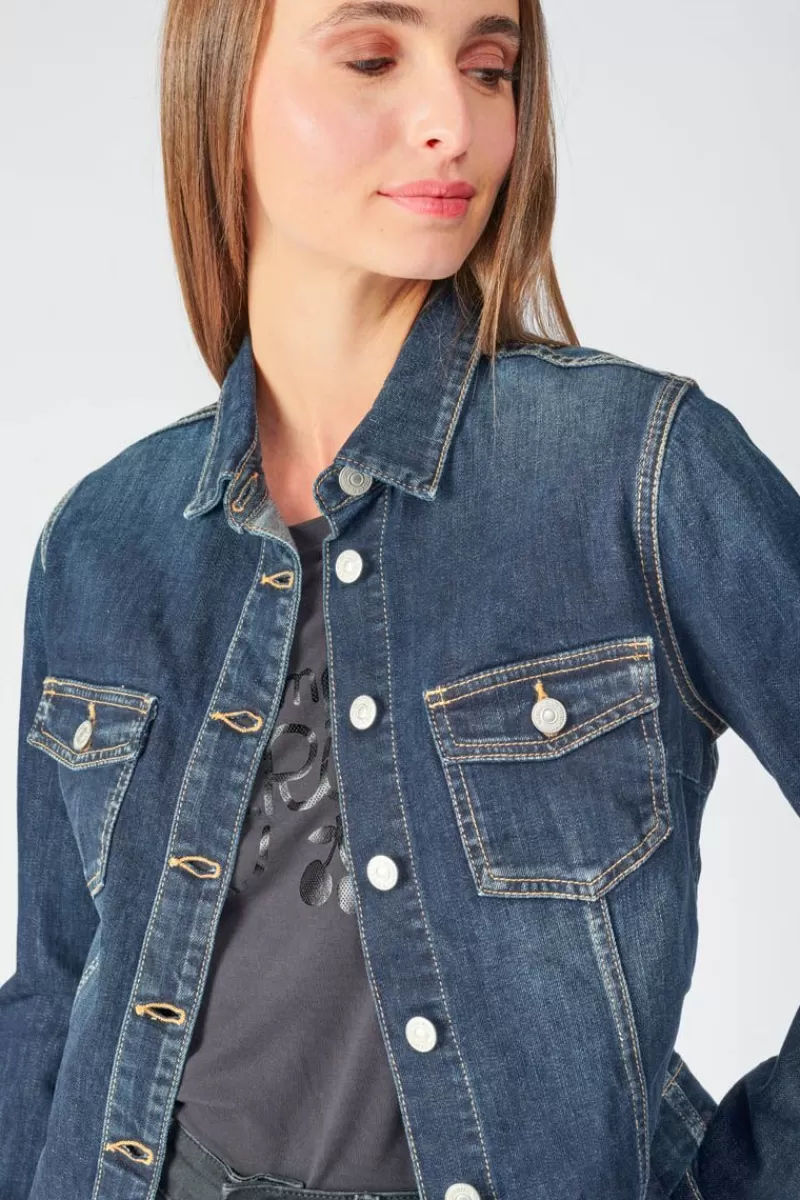 veste_en_jeans_lilly_bleu_fonce_2.webp Le Temps des Cerises Chemises Et Vestes-Veste En Jeans Lilly Bleu Fonce Blue