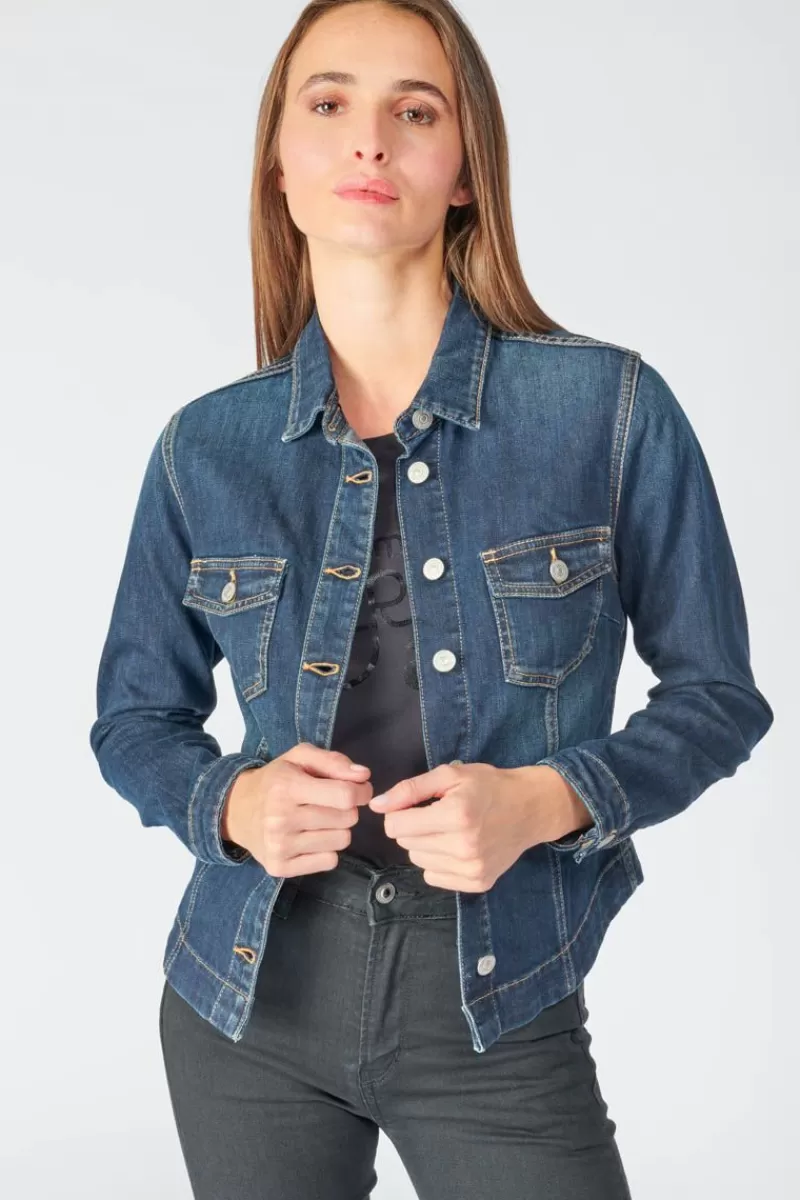 veste_en_jeans_lilly_bleu_fonce_3.webp Le Temps des Cerises Chemises Et Vestes-Veste En Jeans Lilly Bleu Fonce Blue