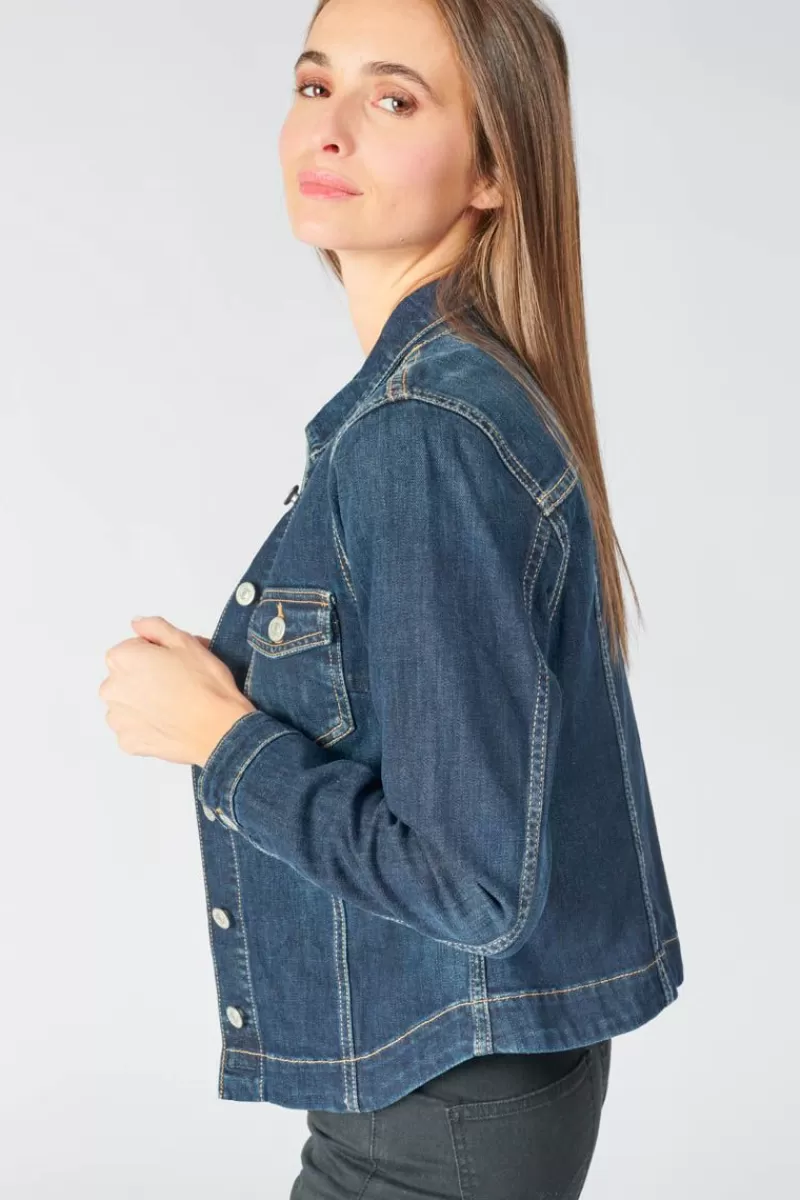 veste_en_jeans_lilly_bleu_fonce_5.webp Le Temps des Cerises Chemises Et Vestes-Veste En Jeans Lilly Bleu Fonce Blue