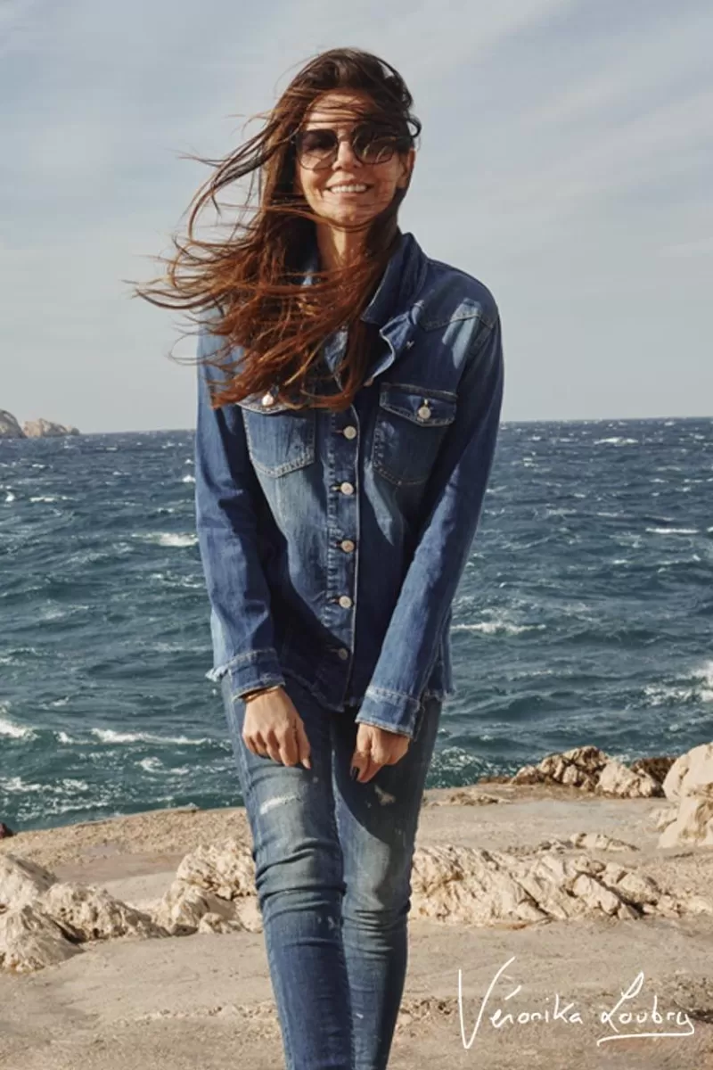 Le Temps des Cerises Chemises Et Vestes-Veste En Jeans London Bleue By Veronika Loubry Blue