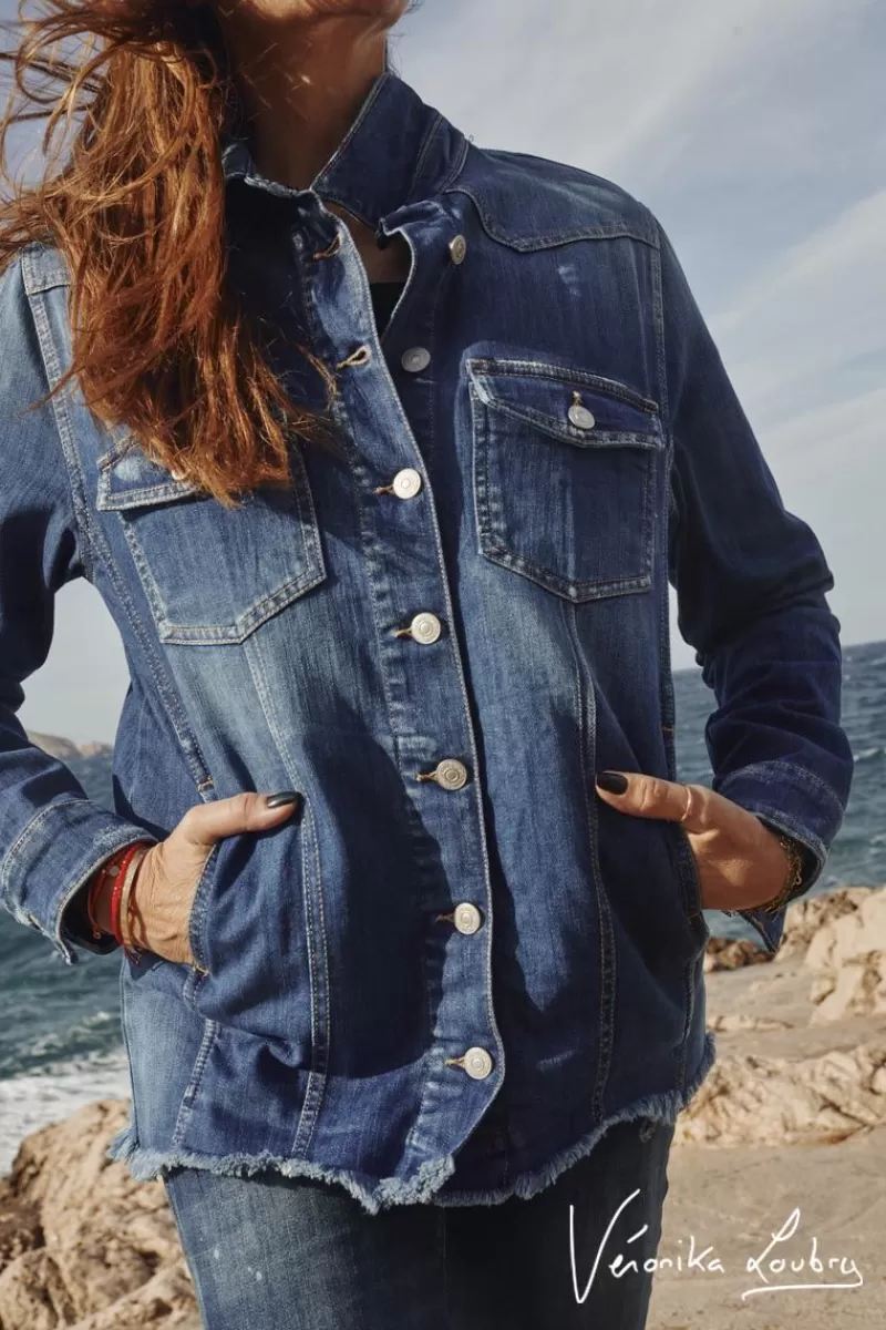 Le Temps des Cerises Chemises Et Vestes-Veste En Jeans London Bleue By Veronika Loubry Blue