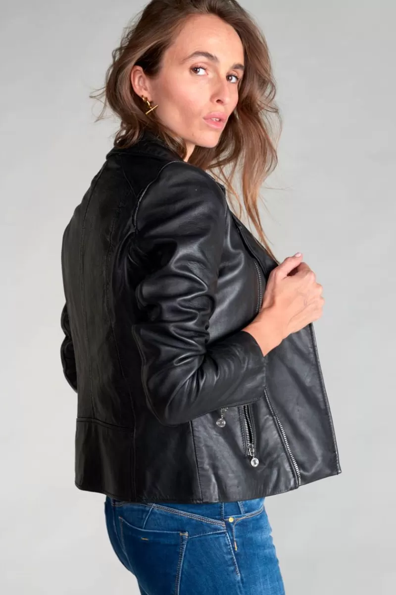 veste_nancy_en_cuir_4.webp Le Temps des Cerises Vestes & Blousons-Veste Nancy En Cuir Black