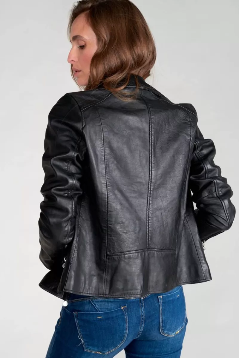 veste_nancy_en_cuir_5.webp Le Temps des Cerises Vestes & Blousons-Veste Nancy En Cuir Black