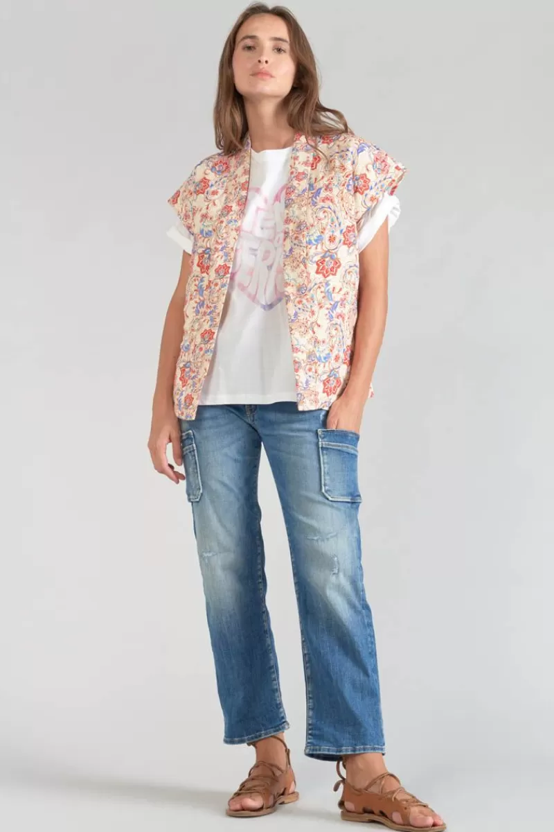 Le Temps des Cerises Vestes & Blousons-Veste Sans Manches Kerman A Motif Cachemire Pomelo