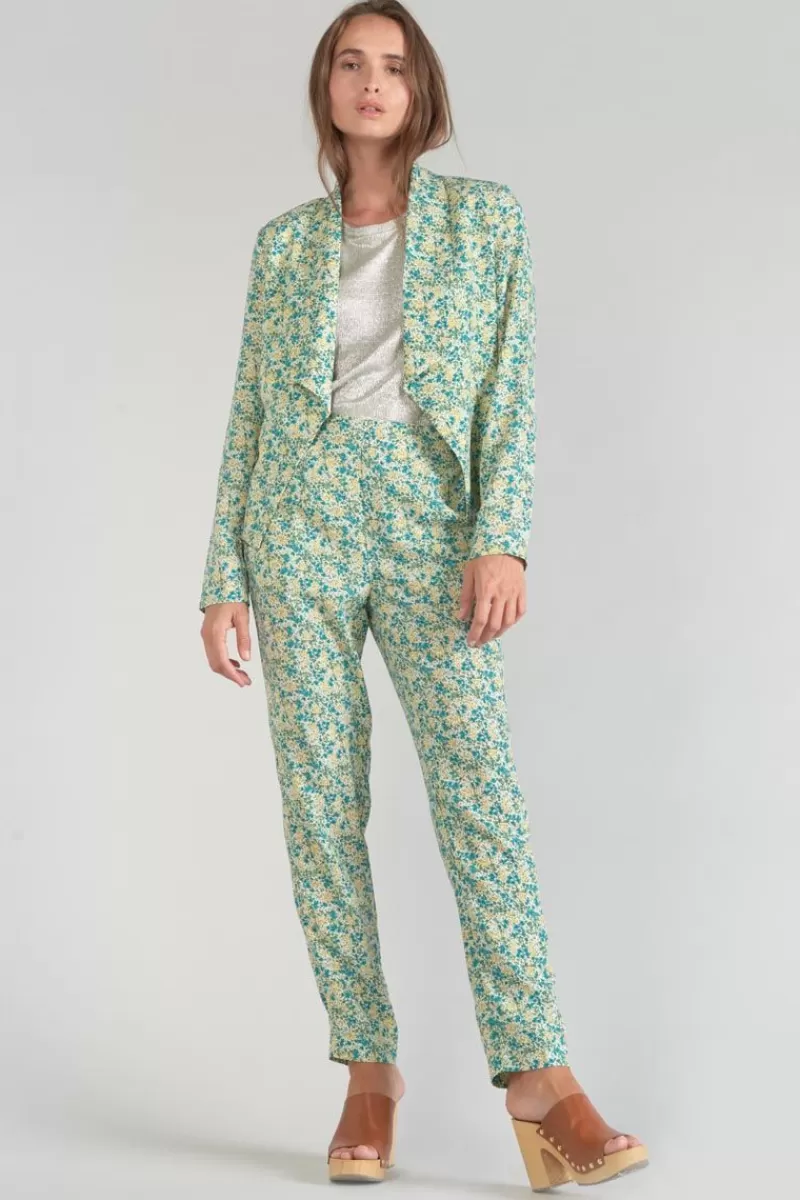 veste_tasha_a_motif_fleuri_vert_et_bleu_2.webp Le Temps des Cerises Vestes & Blousons-Veste Tasha A Motif Fleuri Vert Et Bleu Liberty Blue